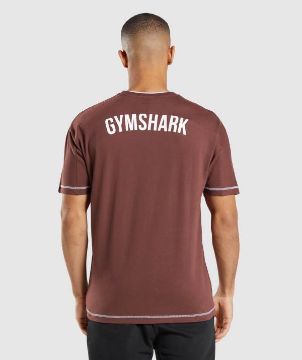 Panske Tricka Gymshark Recess Ruzove Biele Hnede | RY5463718